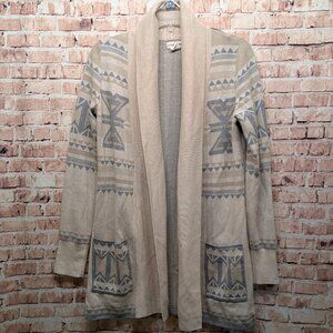 Yet Again Southwestern Open Front Cardigan Size Large